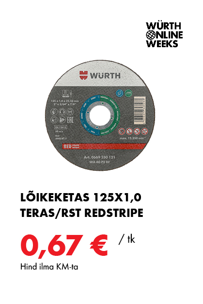 LÕIKEKETAS 125X1.0 TERAS/RST RED